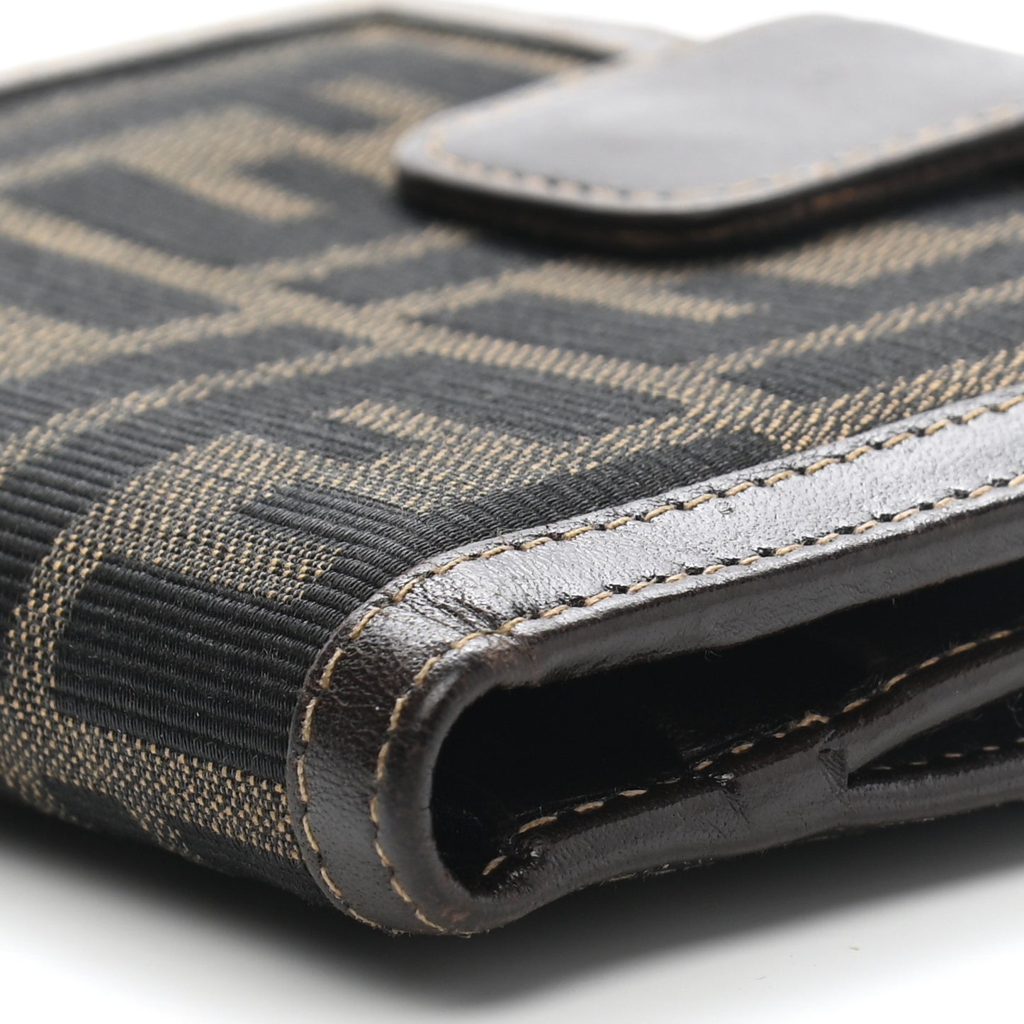 Zucca Calfskin Compact Wallet Tobacco