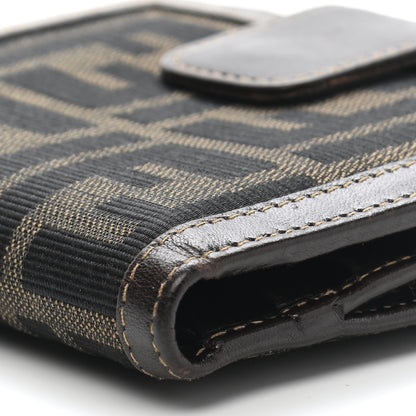 Fendi Zucca Calfskin Compact Wallet Tobacco 14 of 14