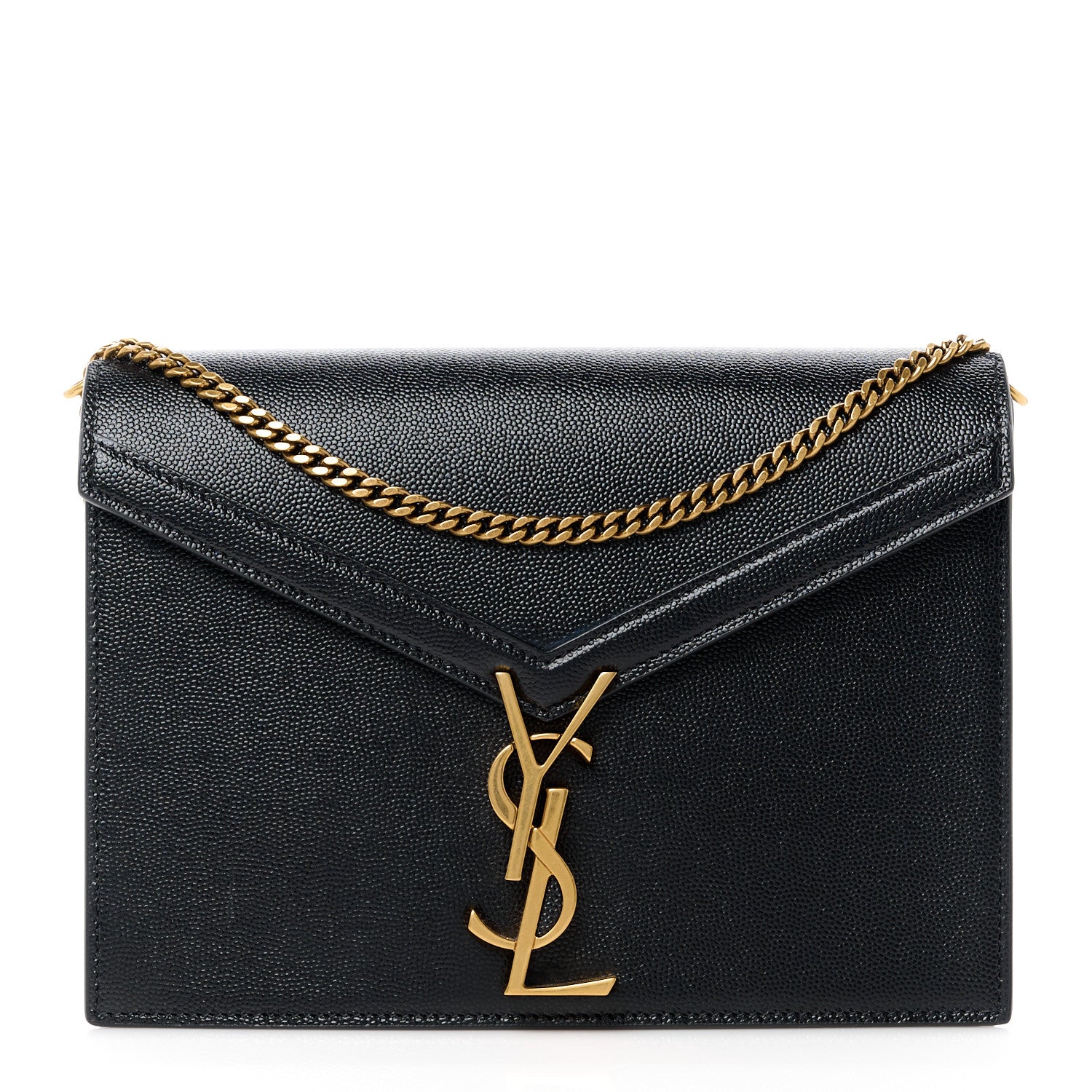 Saint Laurent Grain De Poudre Monogram Cassandra Clasp Bag Black 1 of 11