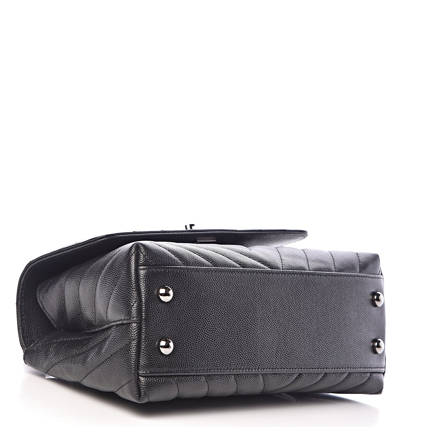 Chanel Caviar Chevron Quilted Mini Coco Handle Flap Black 4 of 9