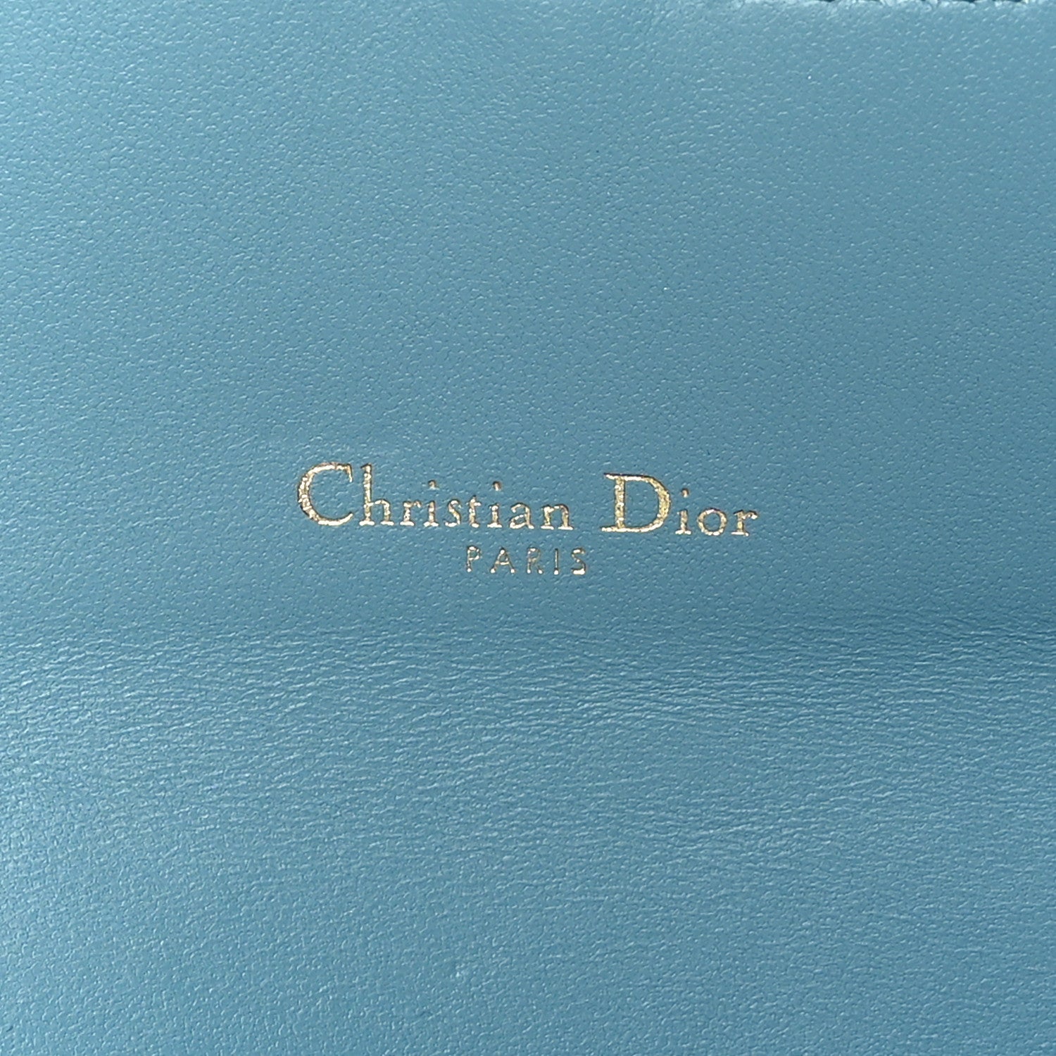 Christian Dior Goatskin Saddle Long Wallet With Chain Cerulean Blue 6 of 9