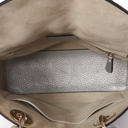 Christian Dior Metallic Grained Calfskin Cannage Medium Supple Lady Dior Silver 7 of 10