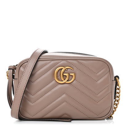 Gucci Calfskin Matelasse Mini GG Marmont Chain Shoulder Bag Porcelain Rose 1 of 9