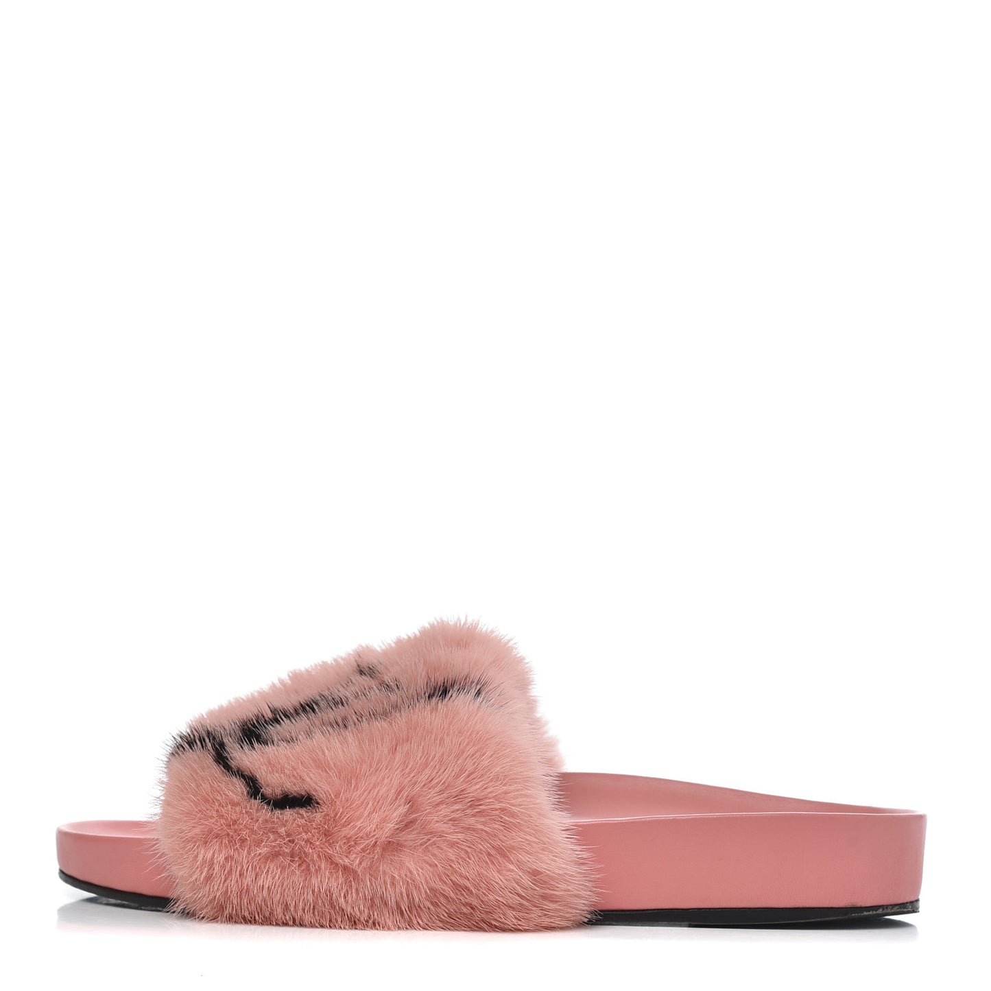 Mink Fur Bom Dia Flat Mules 40 Pink