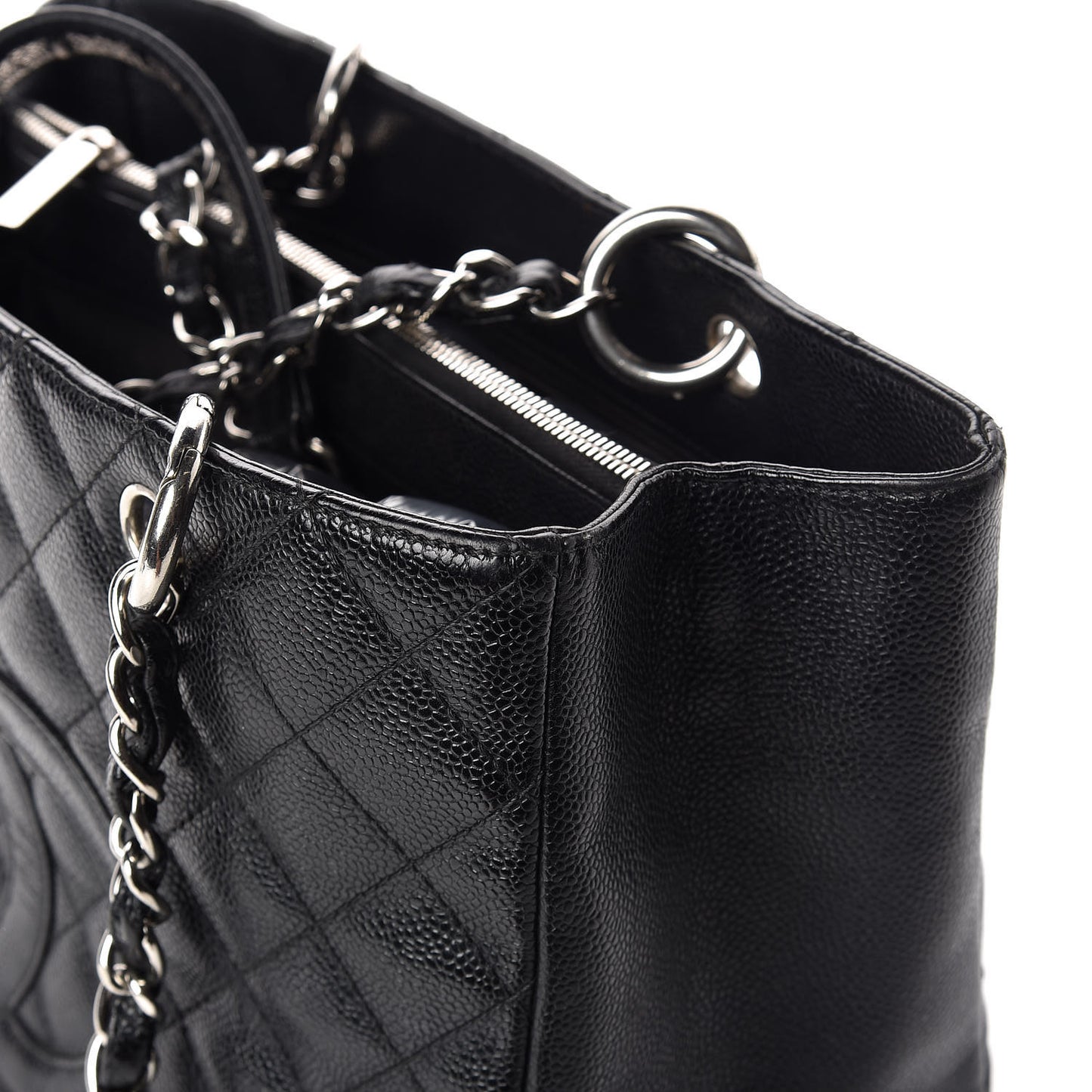 Caviar Quilted Grand Shopping Tote GST Black