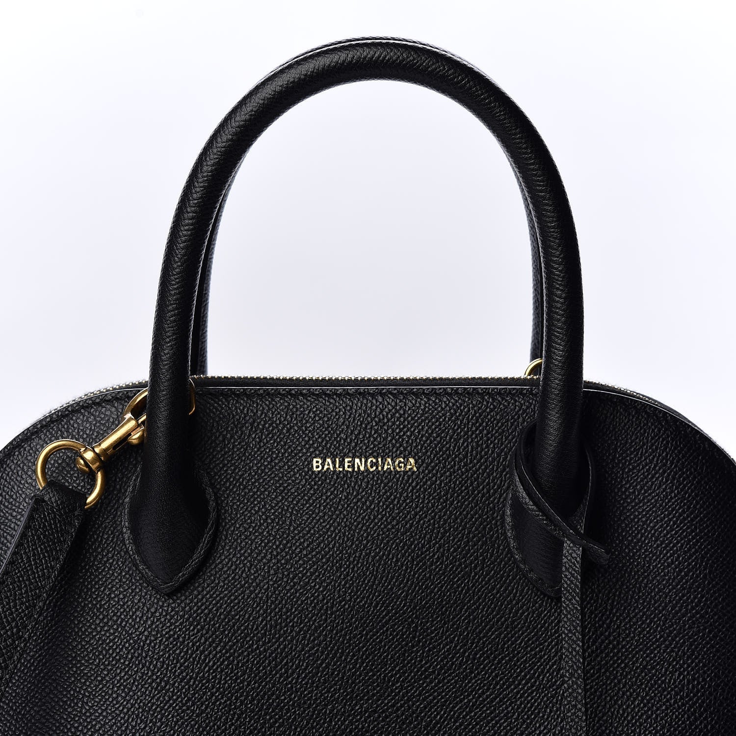Balenciaga Signature Grained Calfskin Logo S Ville Top Handle Bag Black 10 of 10