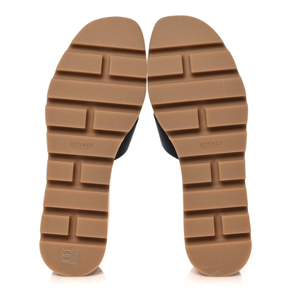 Hermes Calfskin Cork Eze 30 Sandals 39 Black 5 of 9