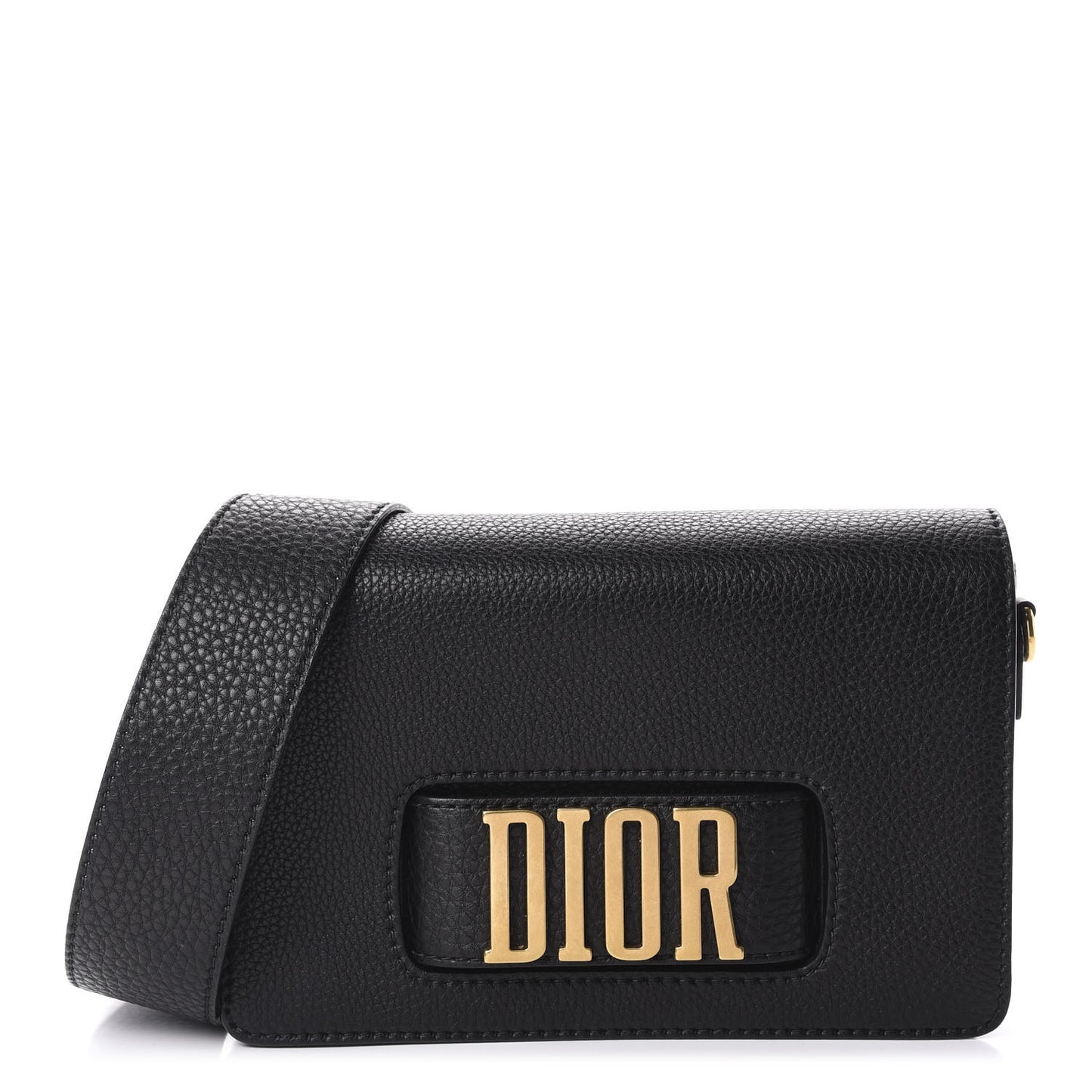 Grained Calfskin Dio(r)evolution Flap Bag Black
