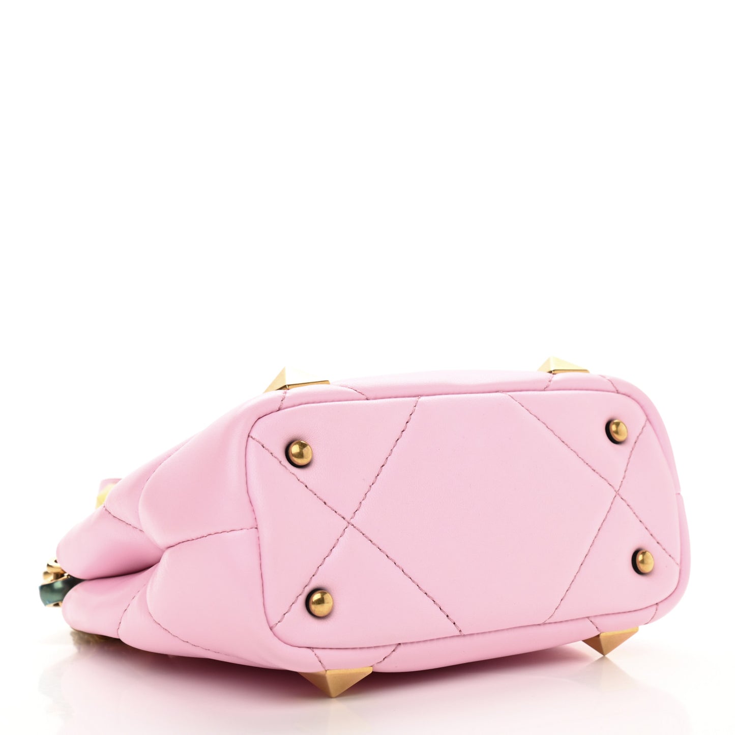 Nappa Mini Roman Stud The Handle Bag Pink Borealis