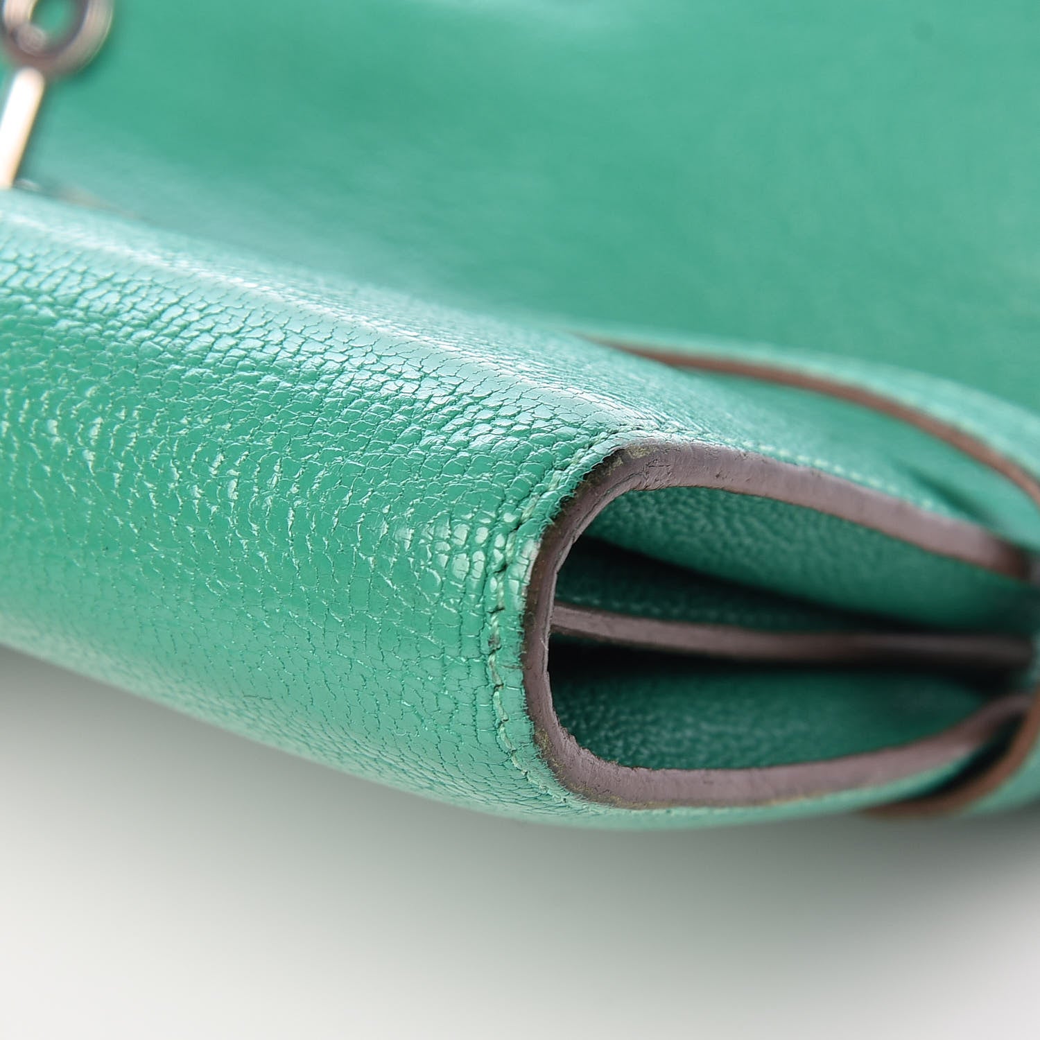 Hermes Chevre Mysore Kelly Longue Wallet Menthe 9 of 24