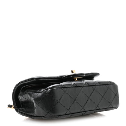 Chanel Lambskin Quilted Mini Flap Bag Charm With Hook Black 4 of 11