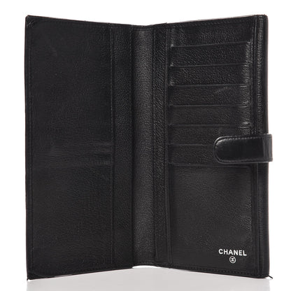 Chanel Goatskin Camellia Embossed Flap Wallet Black 5 of 11