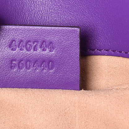 Gucci Calfskin Matelasse Mini GG Marmont Shoulder Bag Shine Purple 7 of 9