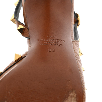 Valentino Garavani Pebbled Calfskin Rockstud Half D'Orsay Slingback 85mm Pumps 38 Cuoio 6 of 10
