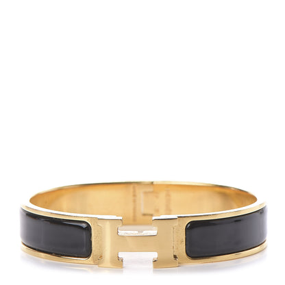 Hermes Enamel Narrow Clic Clac H Bracelet PM Black 1 of 6