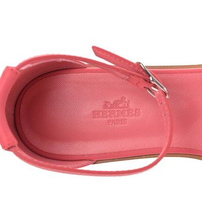 Hermes Calfskin Santorini Sandals 38.5 Jaune Sable Rose 7 of 9