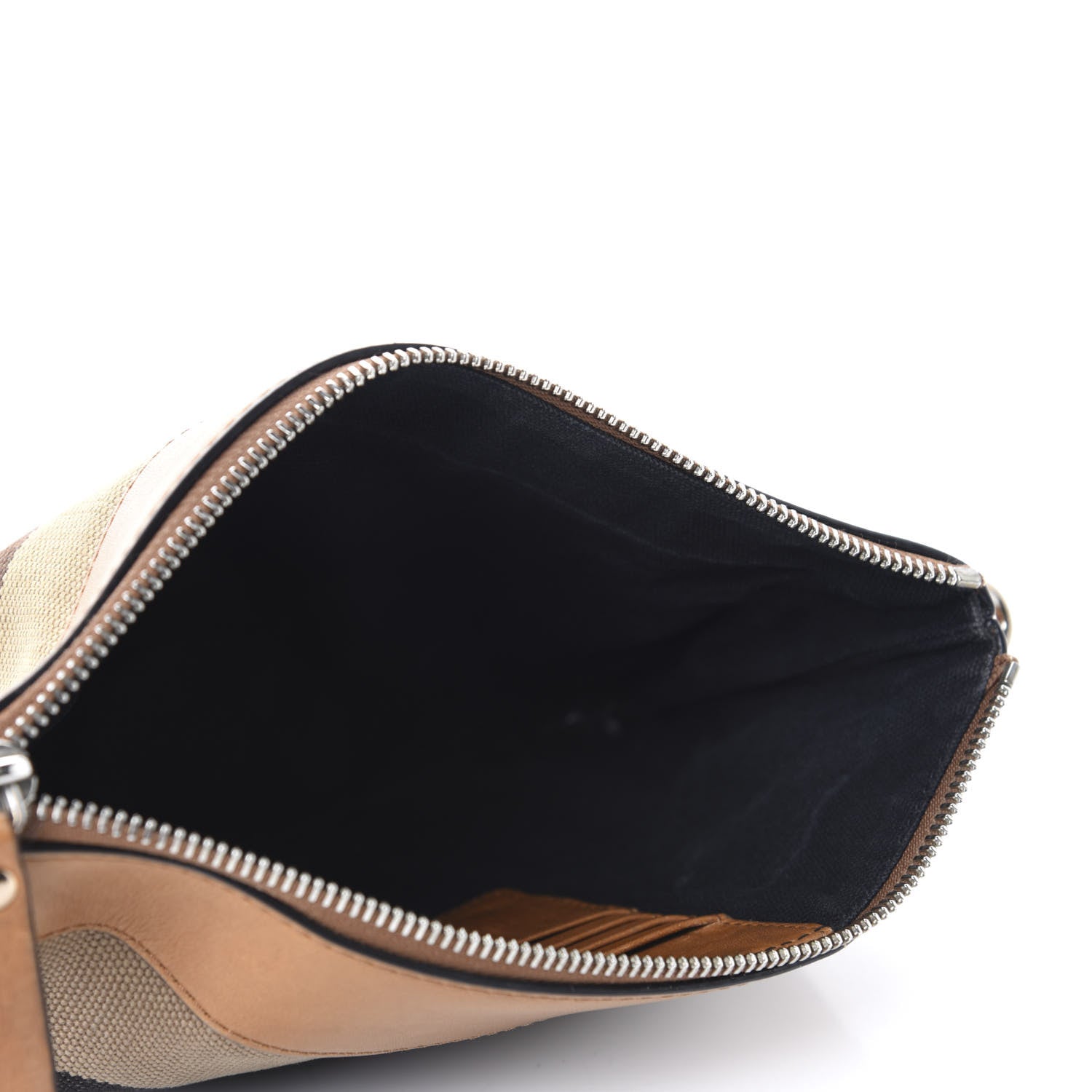 Burberry Mega Check Peyton Crossbody Clutch Bag Saddle Brown 5 of 11