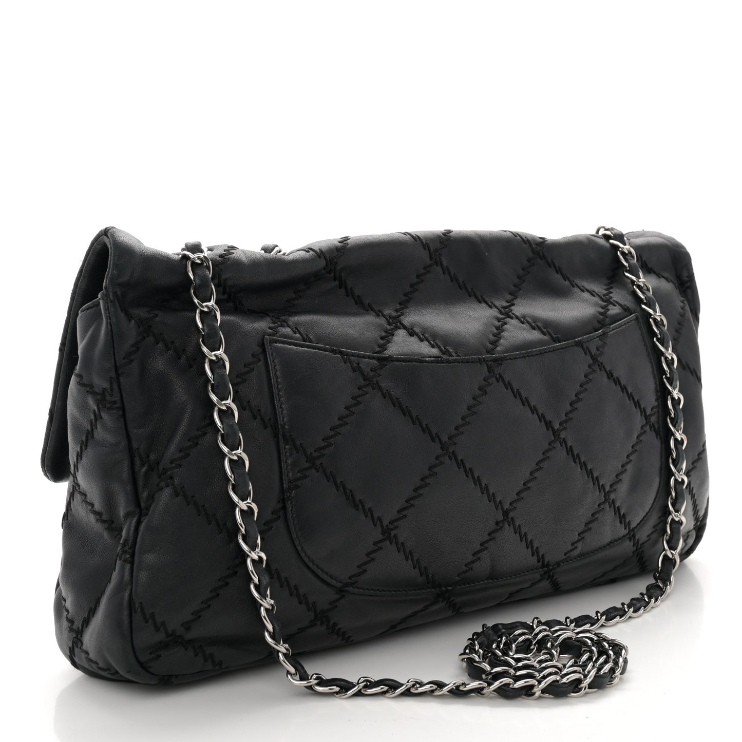 Lambskin Ultimate Stitch Maxi Flap Black