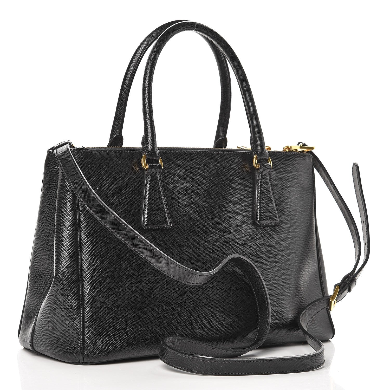 Prada Saffiano Small Galleria Double Zip Tote Black 4 of 11