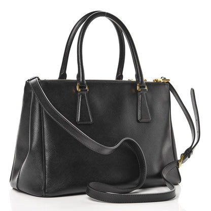 Prada Saffiano Small Galleria Double Zip Tote Black 4 of 11