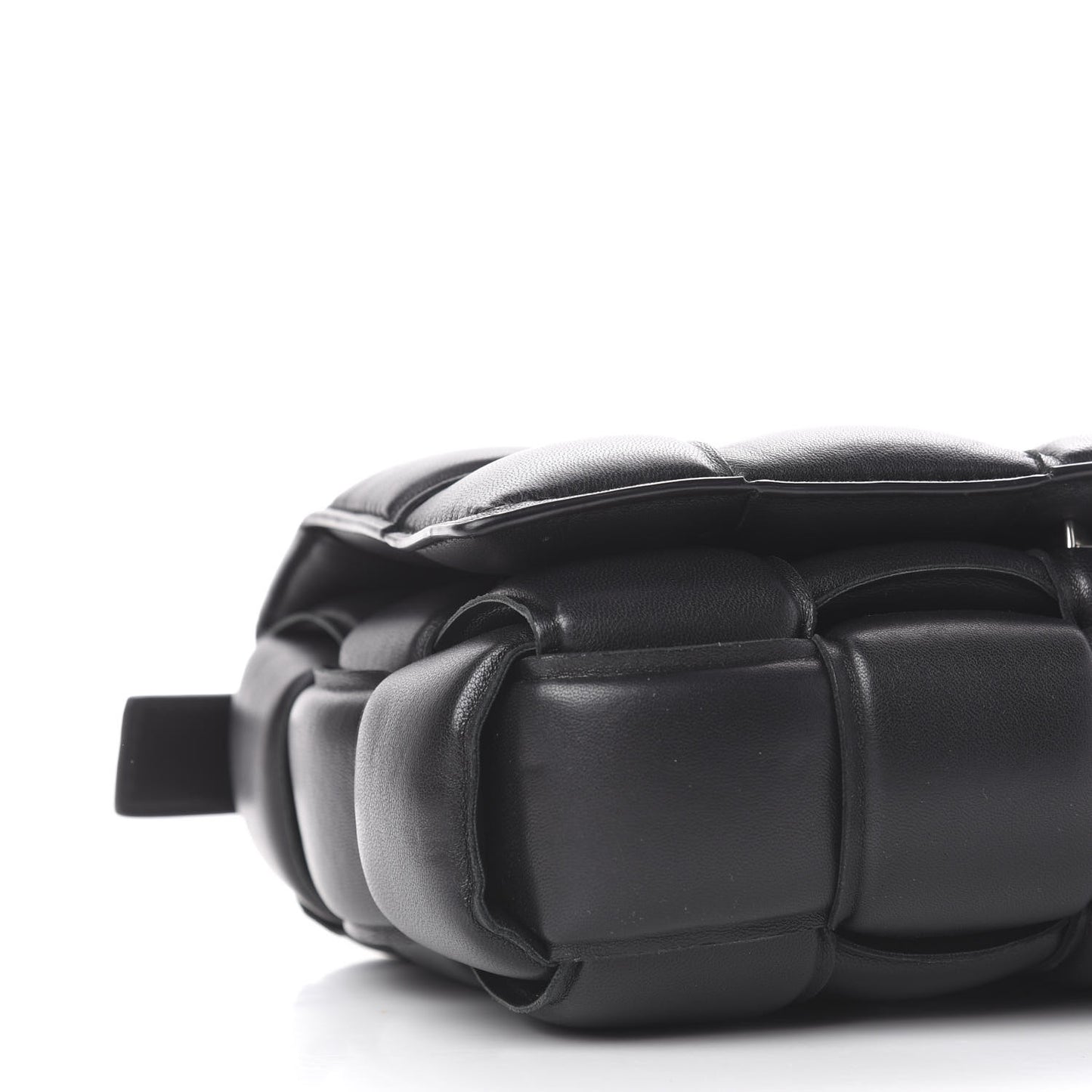Nappa Maxi Intreccio Padded Cassette Crossbody Bag Black