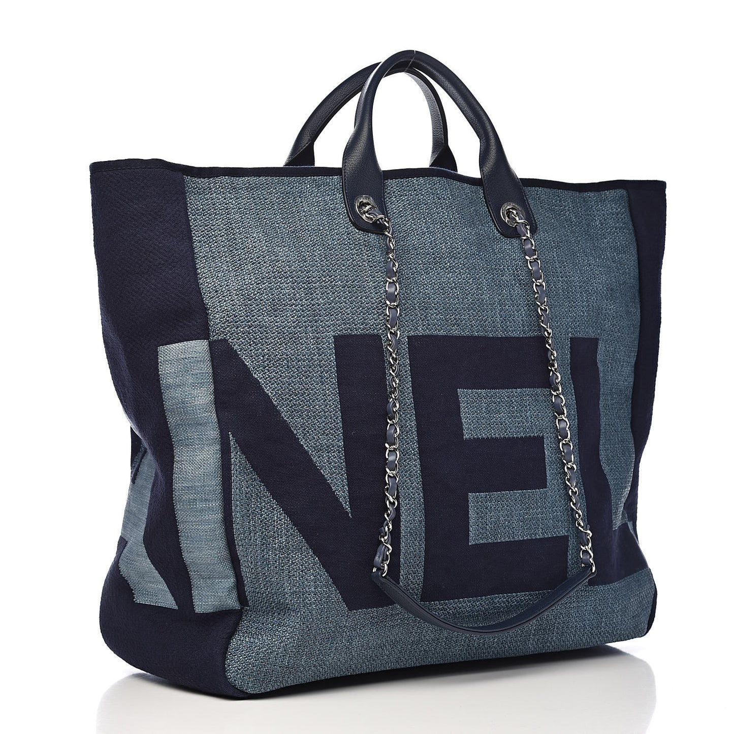 Canvas Large Shopping Tote Dark Blue