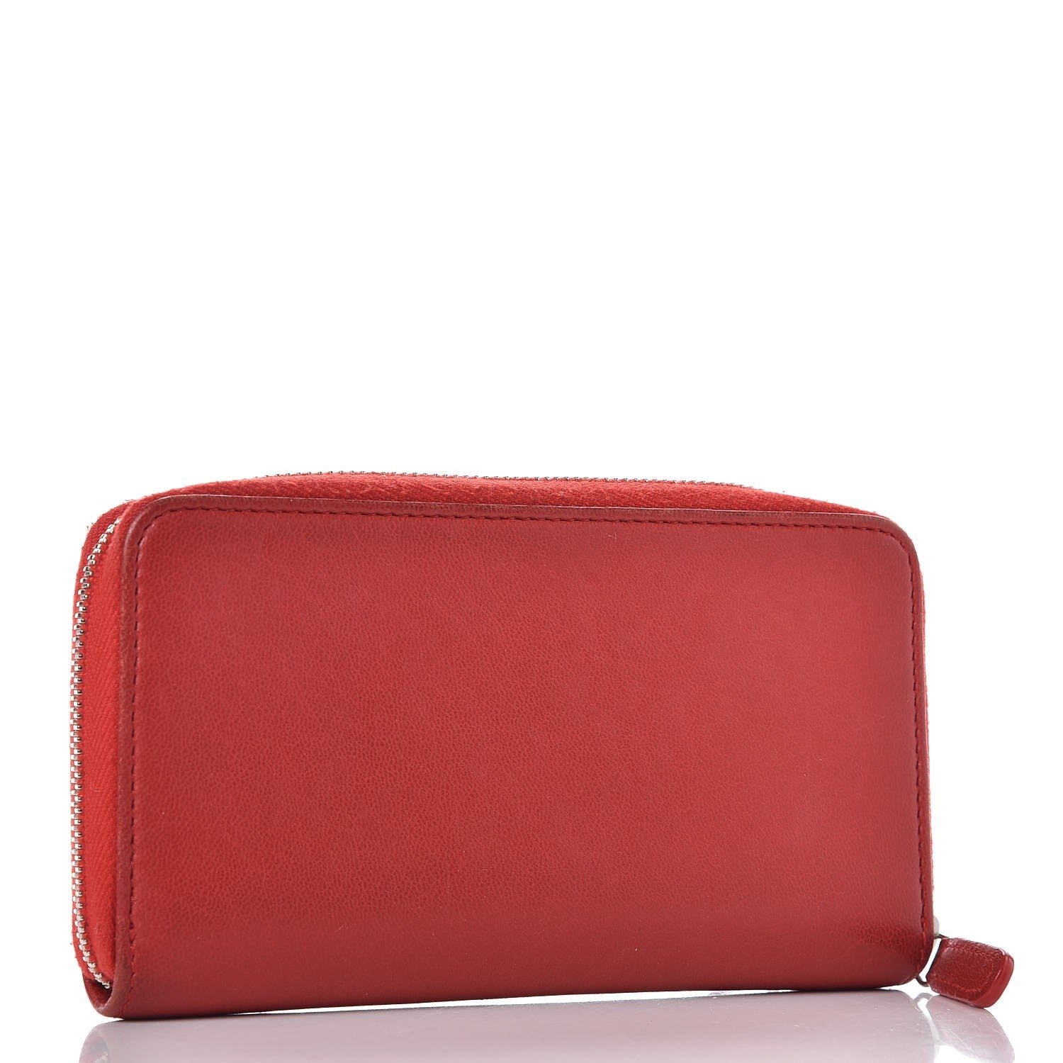 Chanel Lambskin Studded Small Timeless CC Zip Around Wallet Red 3 of 9
