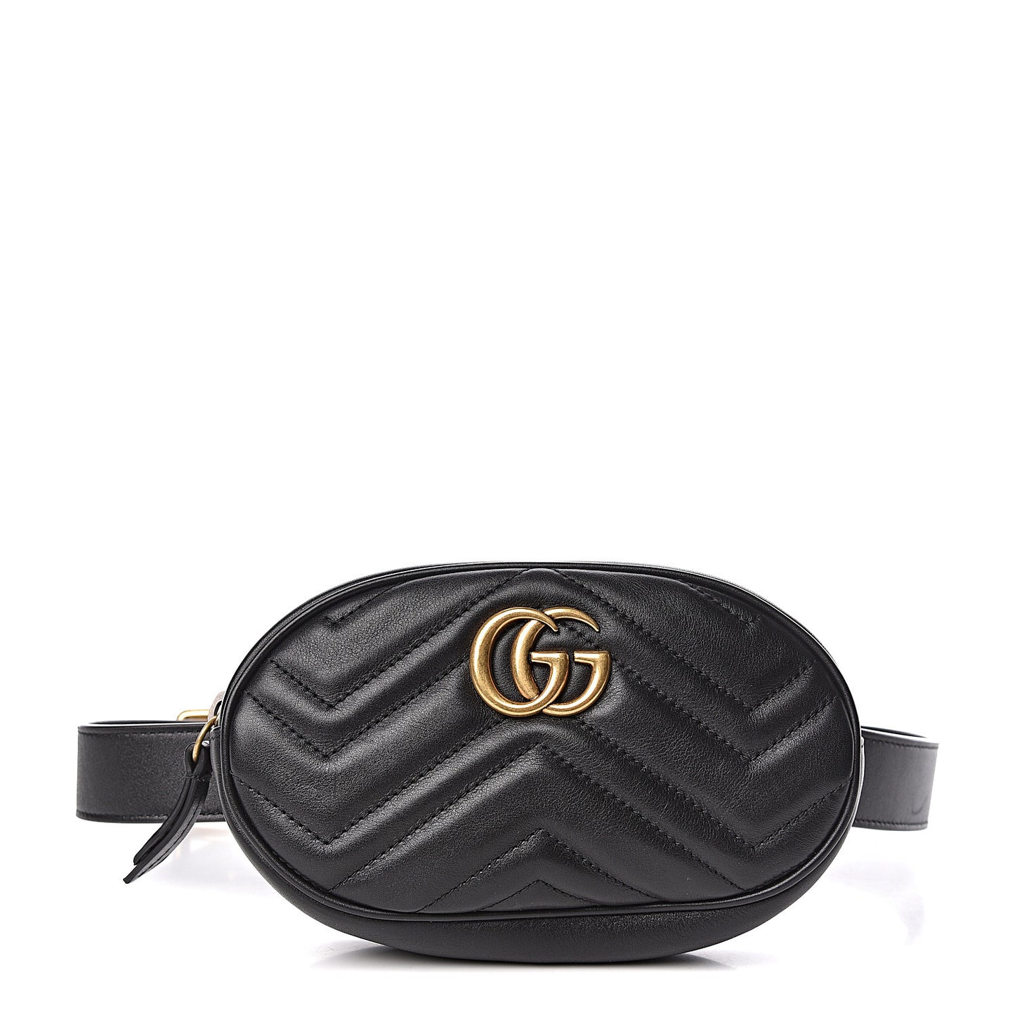 Calfskin Matelasse GG Marmont Belt Bag 85 34 Black