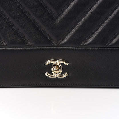 Chanel Lambskin Chevron Quilted Flap Black 10 of 11