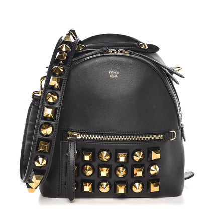 Fendi Vitello Dolce Studded Mini Backpack Black 1 of 8