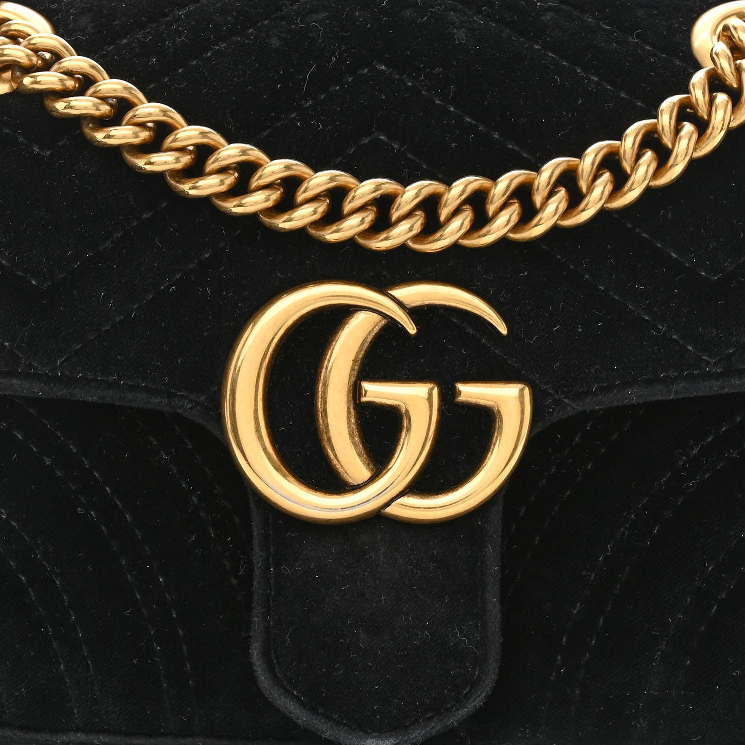 Gucci Velvet Matelasse Mini GG Marmont Shoulder Bag Black 8 of 11