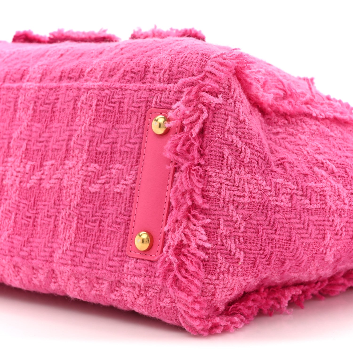 Chanel Wool Tweed Large Zipped Shopping Tote Pink 9 of 10