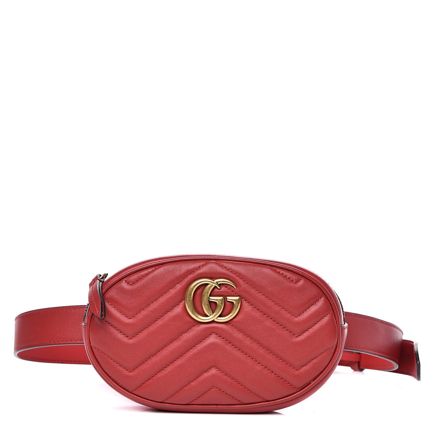 Calfskin Matelasse GG Marmont Belt Bag 95 38 Hibiscus Red