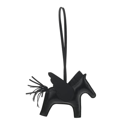 Hermes Milo Lambskin Grigri Rodeo Pegase Horse Bag Charm MM So Black 1 of 4