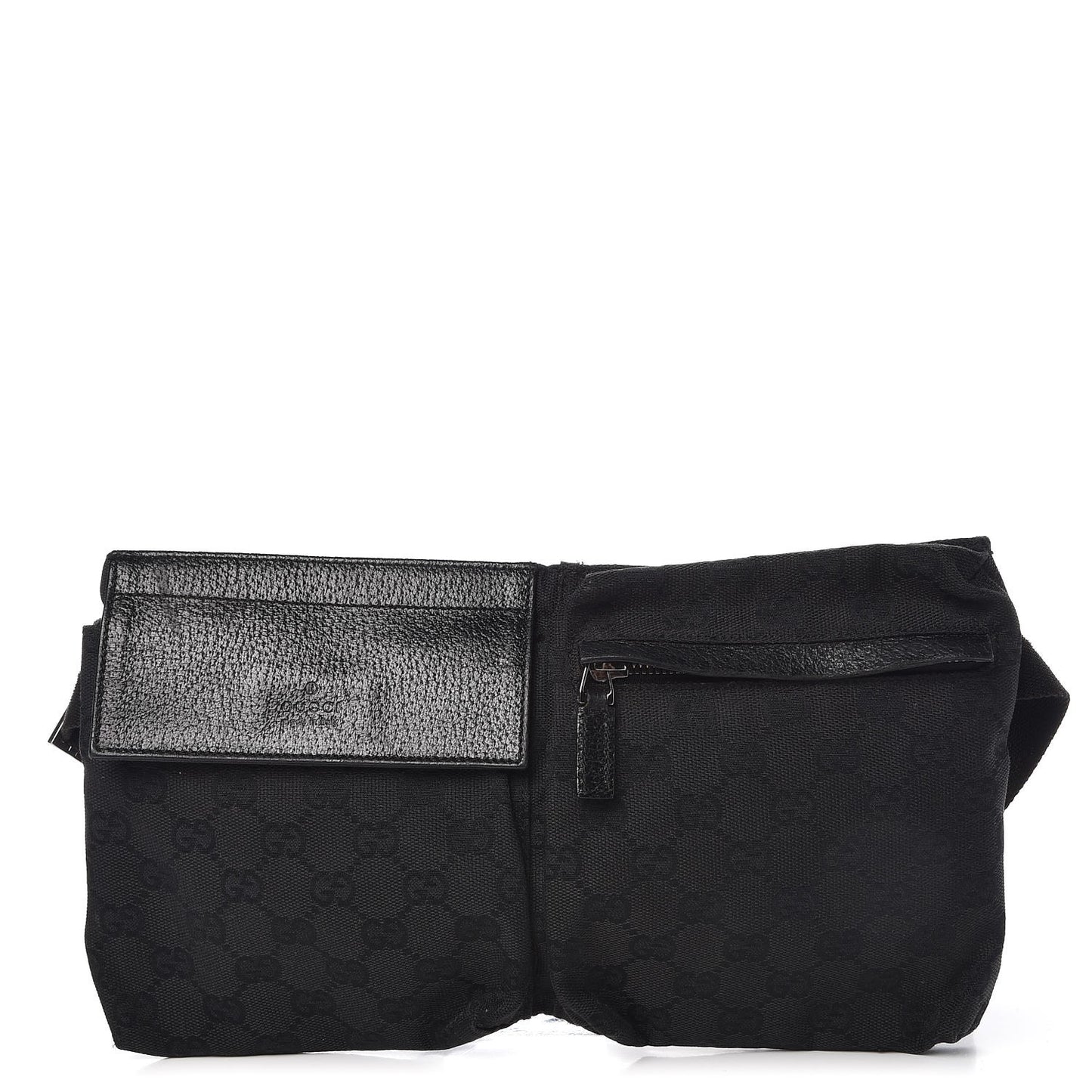 GG Monogram Double Pocket Belt Bag Black