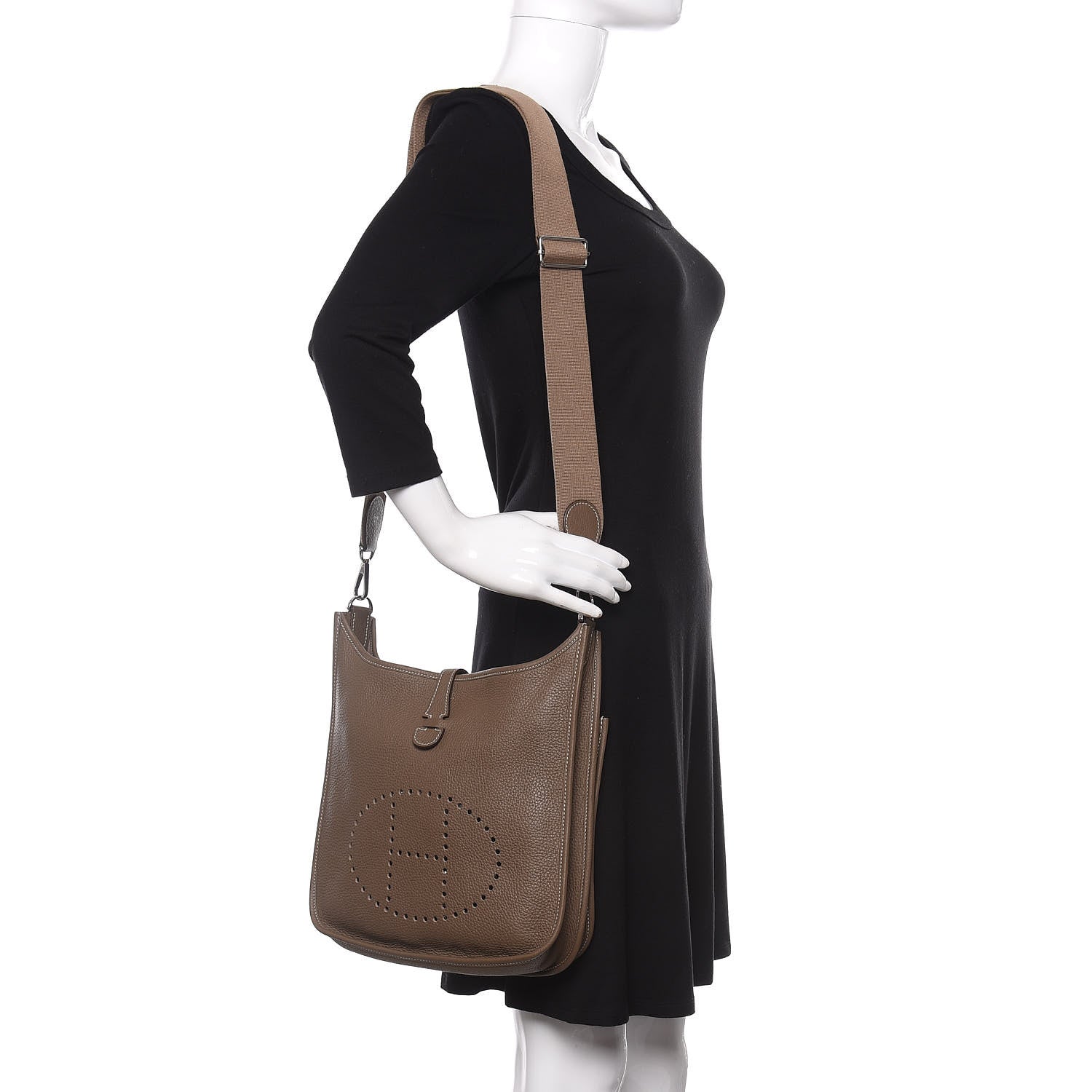 Hermes Taurillon Clemence Evelyne III PM Etoupe 3 of 9