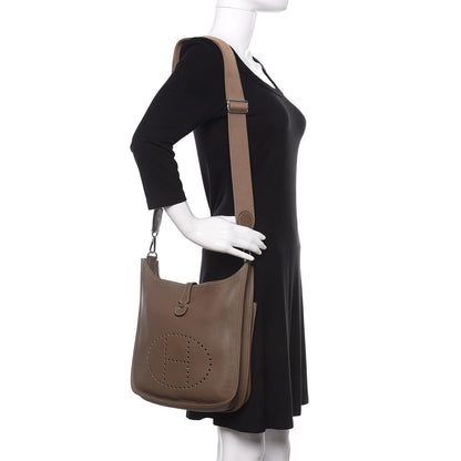 Hermes Taurillon Clemence Evelyne III PM Etoupe 3 of 9