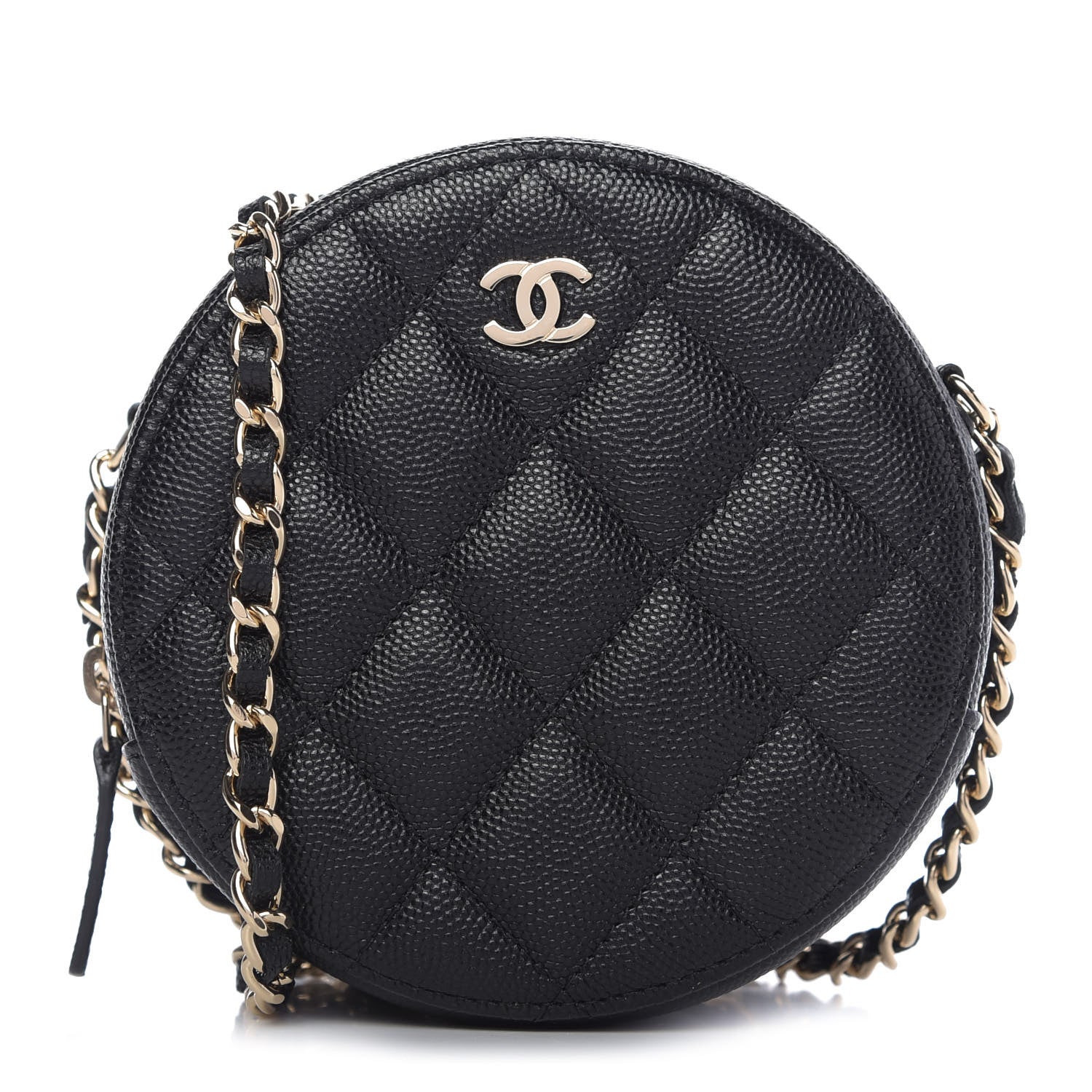 Chanel Caviar Quilted Round Clutch With Chain Black 1 of 10
