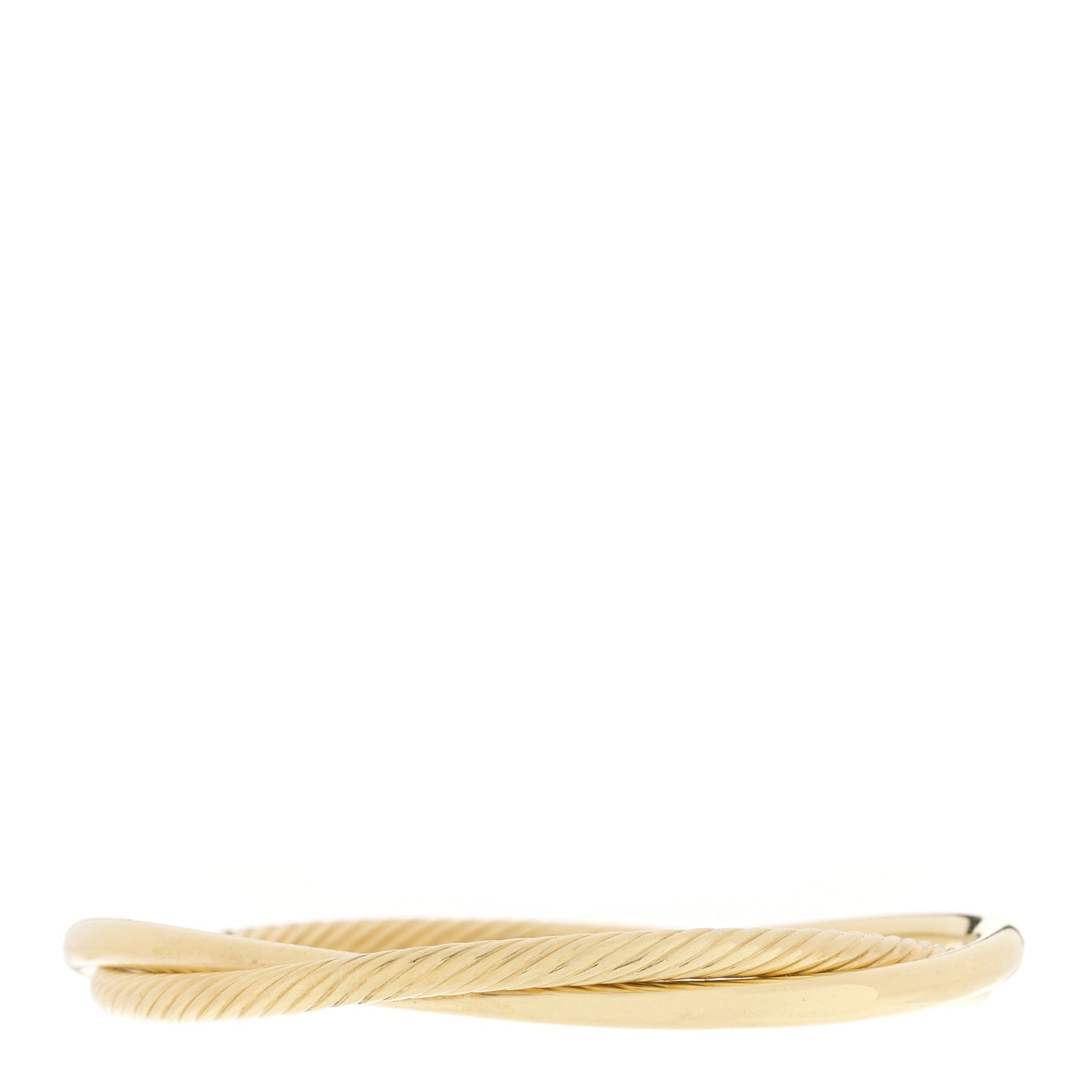 David Yurman 18K Yellow Gold Crossover Bangle Bracelet 1 of 3