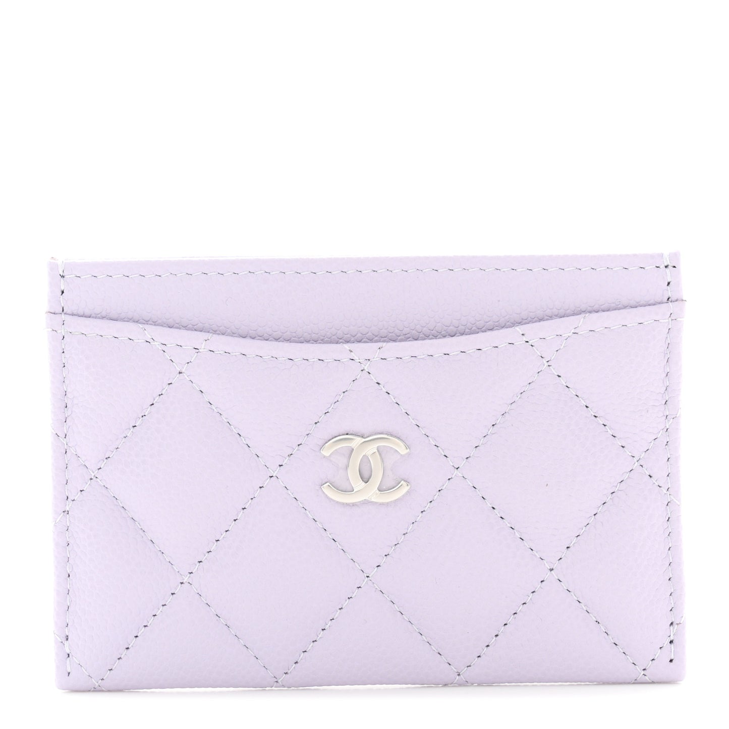 Caviar Quilted Card Holder Light Purple