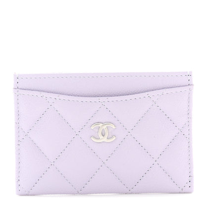 Chanel Caviar Quilted Card Holder Light Purple 1 of 9