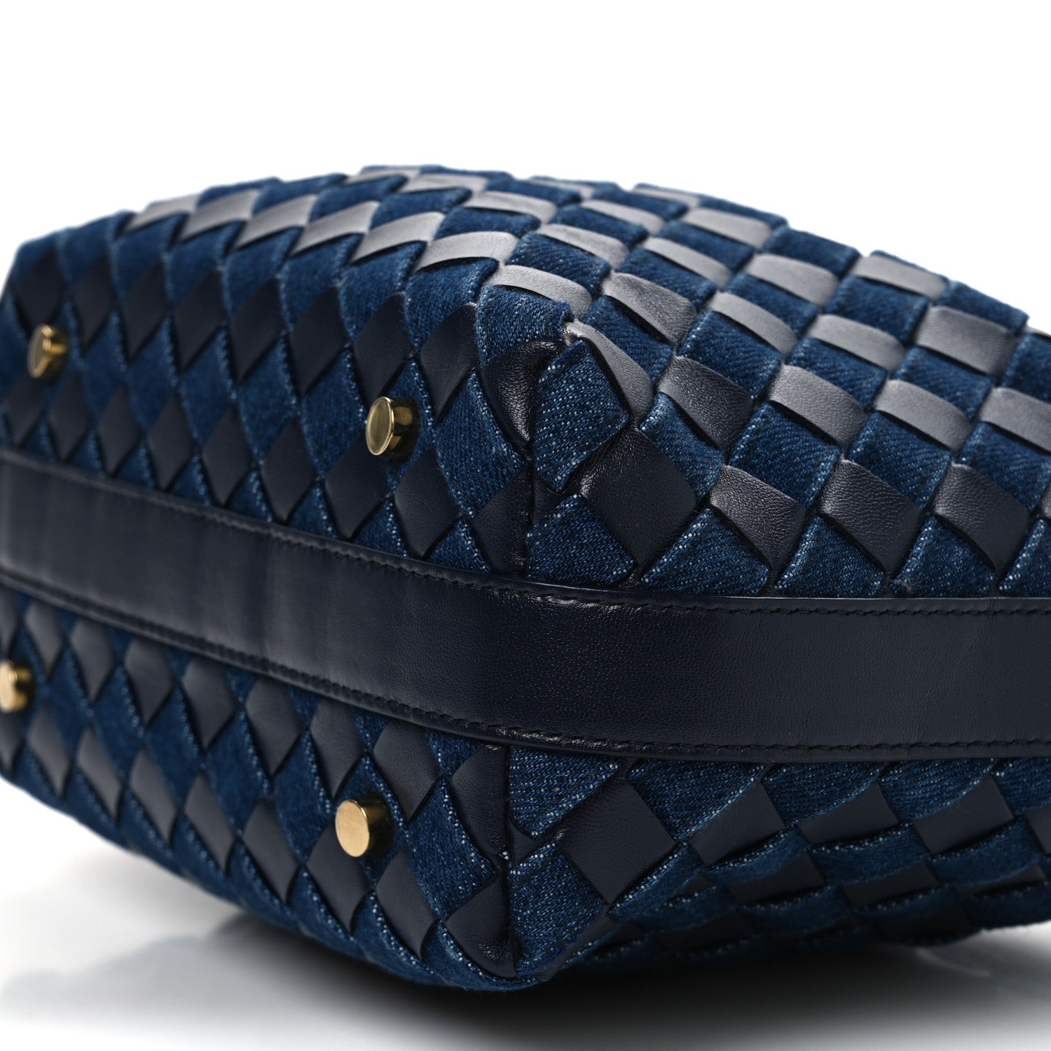 Bottega Veneta Nappa Denim Intrecciato Mini Wallace Abyss Indigo