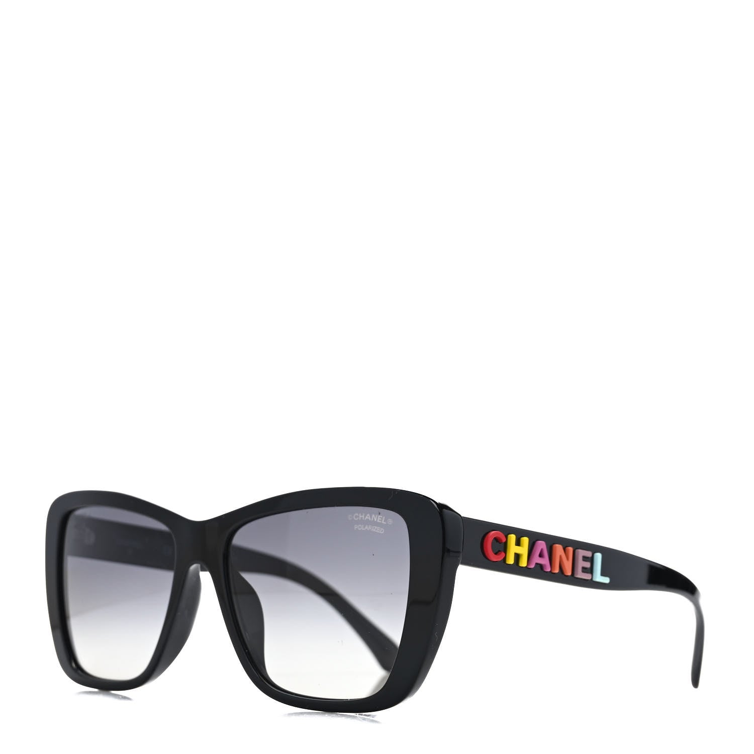 Chanel Acetate Polarized Butterfly Sunglasses 71548A Black 1 of 8