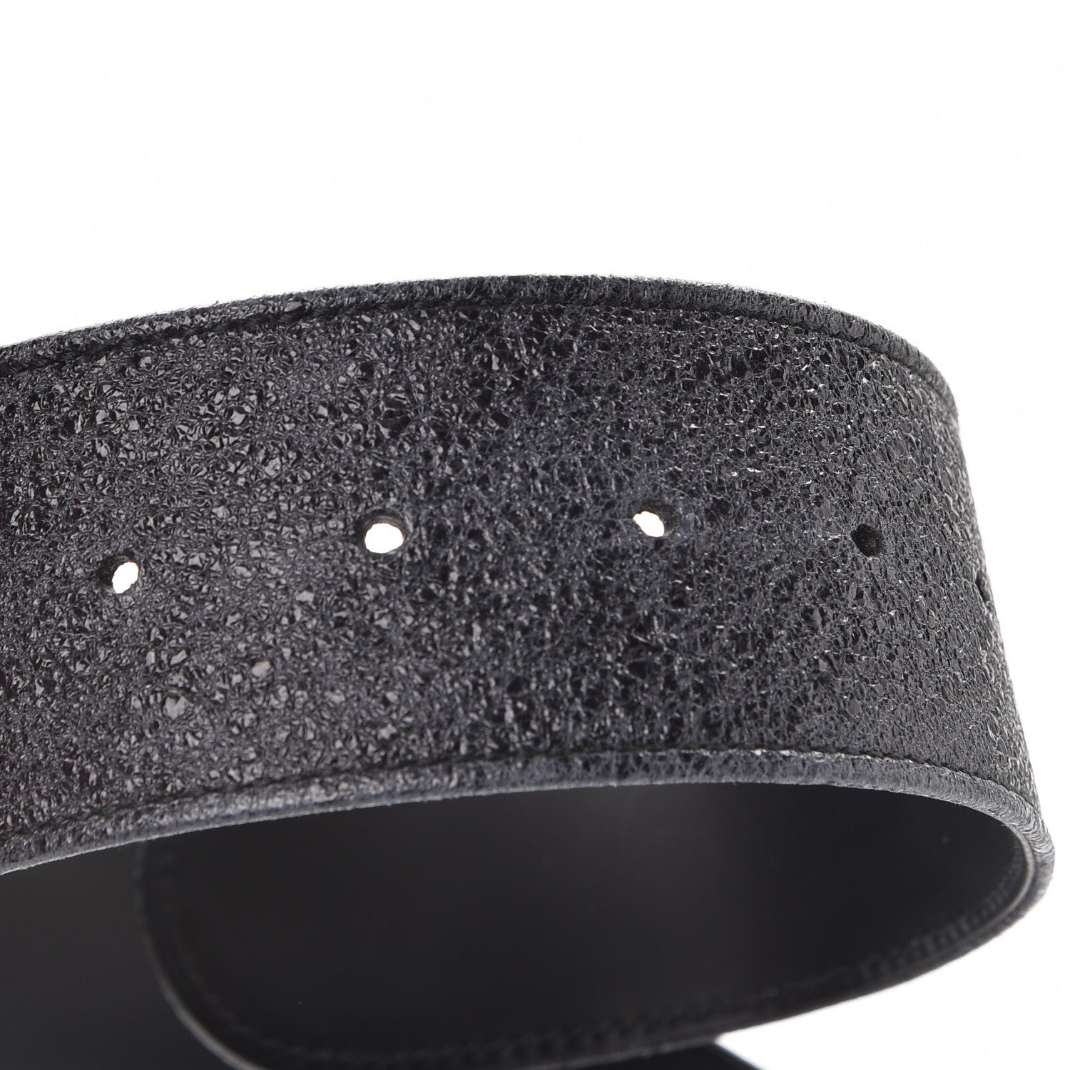 Chanel Metallic Crackled Calfskin CC Belt 95 38 Black 4 of 9