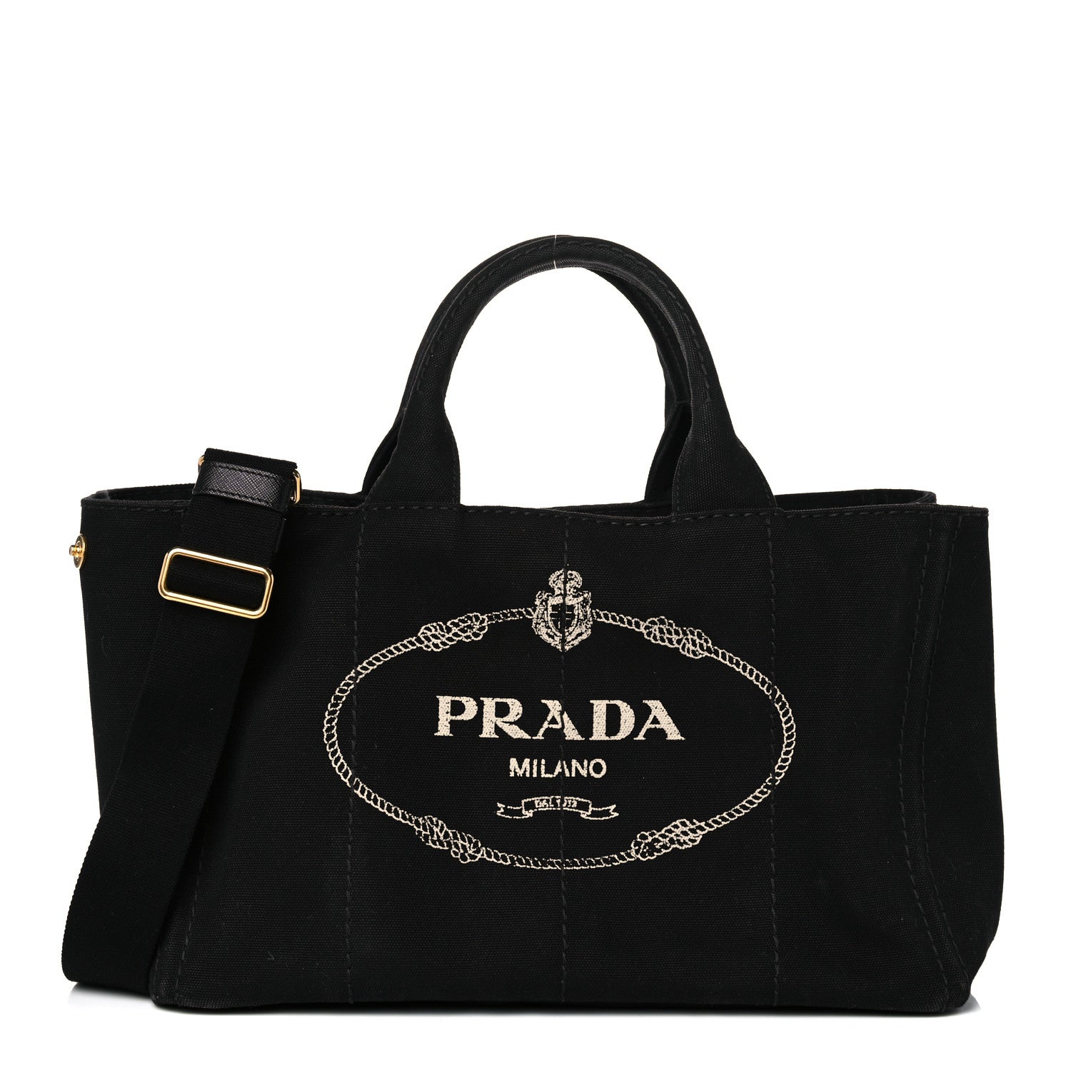 Prada Canapa Logo Tote Black 1 of 18