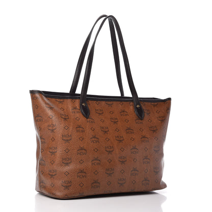 MCM Visetos Dog Bone Striped Shopper Tote Brown 3 of 8