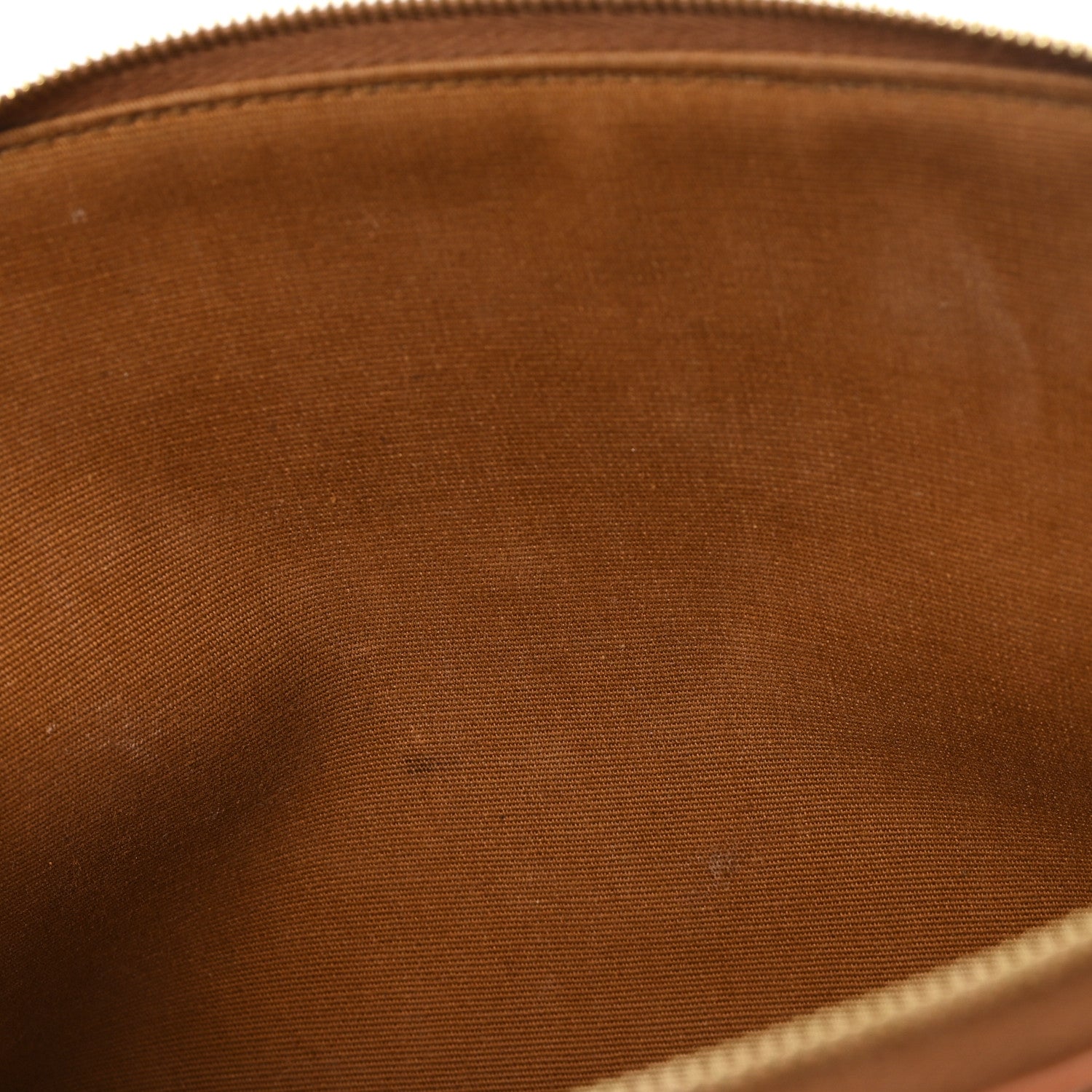 Celine Triomphe Canvas Calfskin Large Cosmetic Pouch Tan 7 of 7