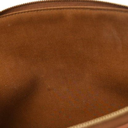 Celine Triomphe Canvas Calfskin Large Cosmetic Pouch Tan 7 of 7