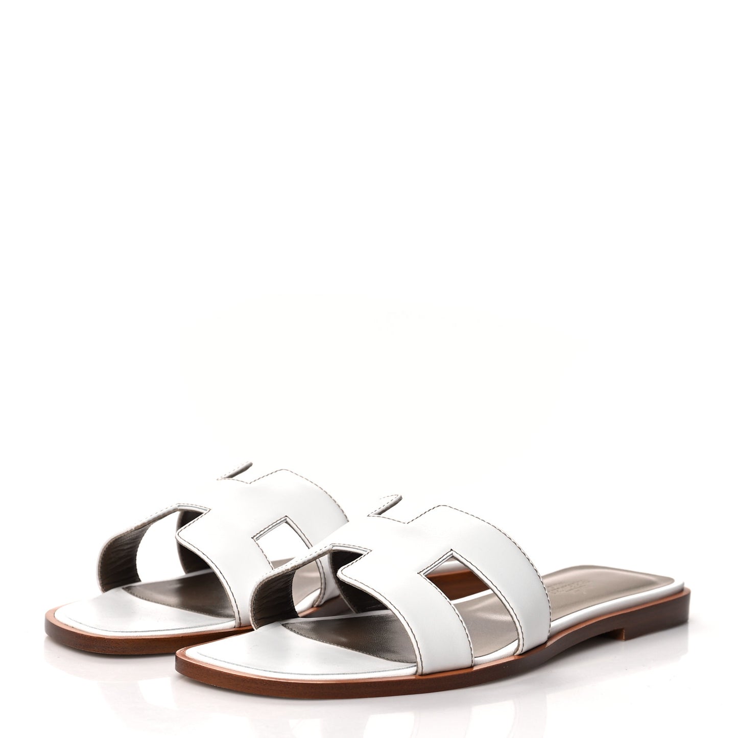 Box Calfskin Oran Sandals 38 White