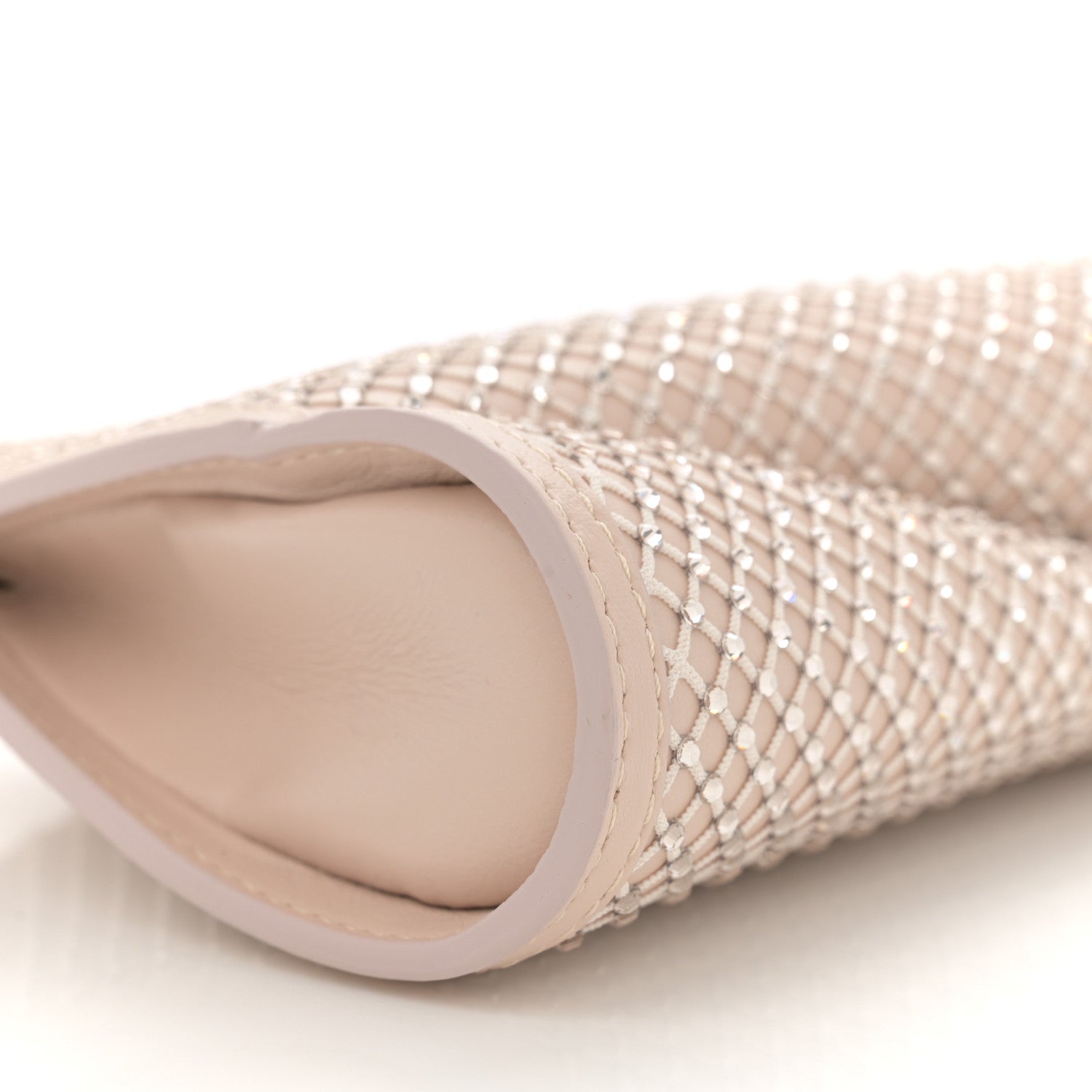 Christian Louboutin Nappa Resille Strass Loubitwist Clutch Leche Light Silk 8 of 9
